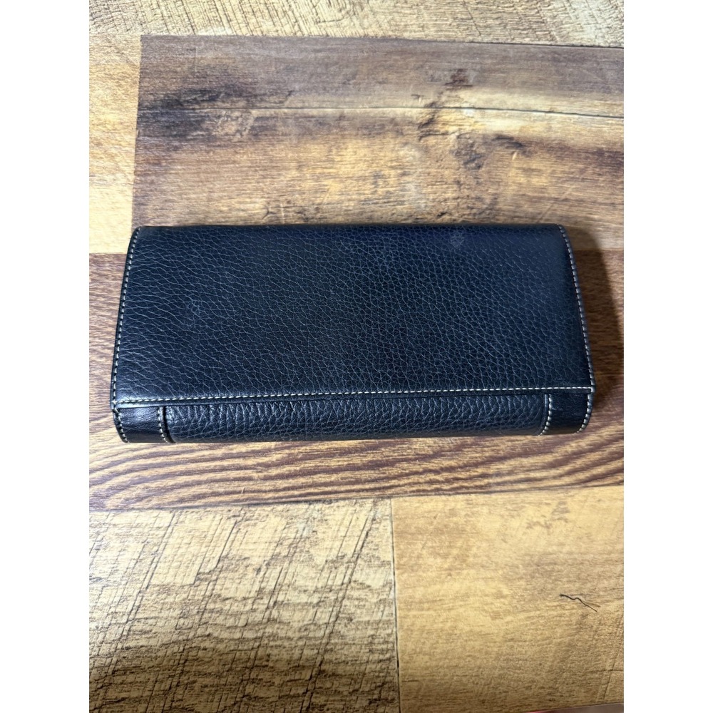 Vtg Kate Spade New York Bifold Black Leather‎ Wallet 4x7.5" - Picture 2 of 6